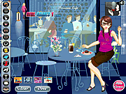 Play Girl in coffee shop dress up Game