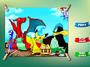 Play Pikachu kids coloring Game
