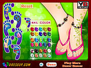 Play Beautiful foot manicure Game