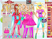 Play Barbie room dress up Game