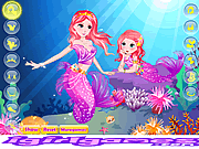 Play Pretty little mermaid and her mom Game