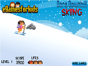 Play Dora downhill skiing Game