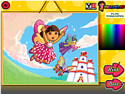 Play Dora crystal kingdom coloring Game