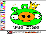 Play Colorear pig king Game