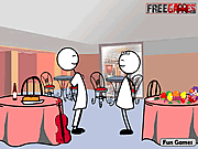 Play Stickman and gf at restaurant Game