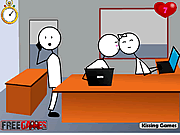 Play Stickman kissing gf at office Game