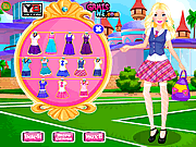 Barbie going to school dressup game