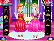 Baby Elsa With Anna Dress Up game