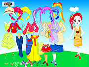 Play Colorful doll dressup Game