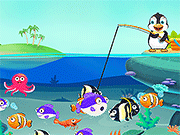 Baby Penguin Fishing