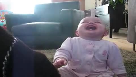 Baby Laughing At Dog Eating - Kids - Videotime.com