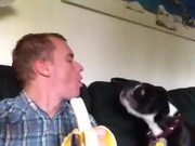 Sharing His Banana