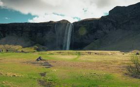 Cliff With a Waterfall in Iceland - Fun - VIDEOTIME.COM