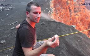 Roasting Marshmallows On Volcano - Weird - VIDEOTIME.COM