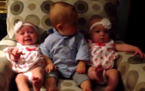 Confused Toddler Meets Twins