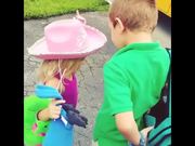 Little Girl Hugs Her Brother Every Day