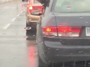 Dog Eating Raindrops Out Of A Car