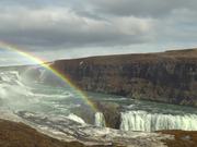 Rainbow Over Gullfoss Waterfall