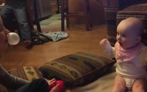 Adorable Baby Girl Is Blown Away By Bubble Gum - Kids - VIDEOTIME.COM