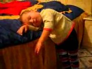 Kid Sleeps Standing Upright