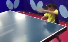 Little Girl Playing Table Tennis Like A Pro - Kids - VIDEOTIME.COM