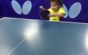 Little Girl Playing Table Tennis Like A Pro - Kids - VIDEOTIME.COM