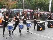 Wild Drum Performance By Ladies On The Street