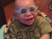 Sweet Kid And His First Pair Of Glasses
