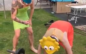Two Men In Cosplay Lifting The Weight Bar - Fun - VIDEOTIME.COM