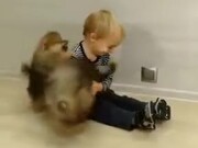 Baby Fluffballs Playing With A Baby