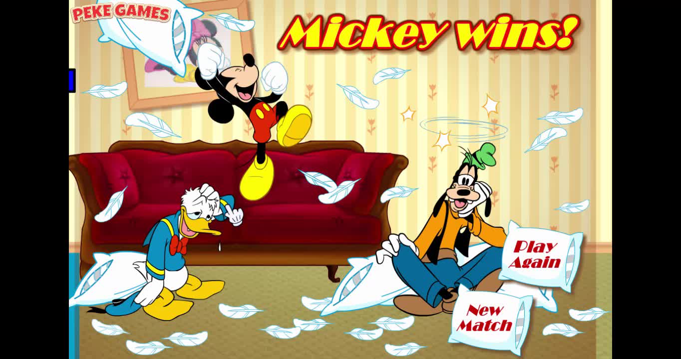 Mickey And Friends in Pillow Fight Walkthrough