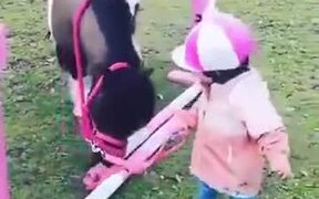 A Tiny Kid Needs A Tiny Pony Friend - Animals - VIDEOTIME.COM