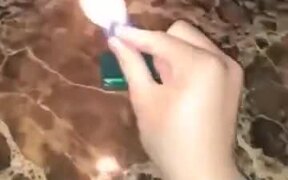 Playing Around With A Lit Lighter - Fun - VIDEOTIME.COM