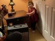 Kid Excited About Her Favorite Song