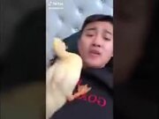 Duck Thinks Man's Mouth Is Where Food Comes From