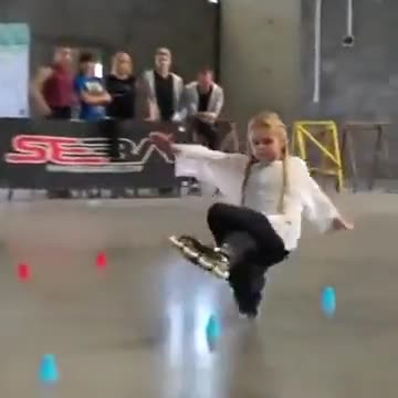 Girl On Roller Skates Really Knows Her Stuff