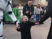 Cute Kid Smiles When She Meets The Jedi