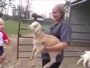 Human Baby And Baby Goat Share The Same Language!