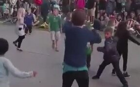 Kid With Pro Dancing Moves At A Kid's Dance Party!