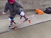 Little Toddler Tries Out Some Skateboarding!