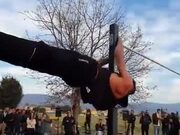 Guy's Core Strength Is Beyond Explanation!