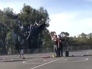 The Stuntman Crashes, Gets Back Up Like A Champ!