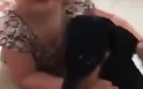 Little Girl Expressing Love To Pet Dog - Animals - VIDEOTIME.COM