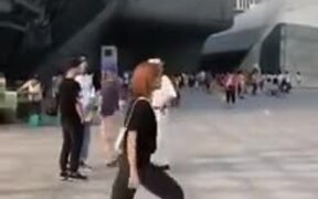Public Moonwalk By A Group - Fun - VIDEOTIME.COM