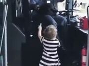 Bus Driver Entertaining Little Girl