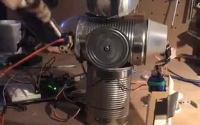 A Homemade Tin Can Robot