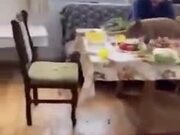 Piggie Destroying Dinner Table