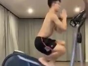 Asian Displaying Unique Working Out