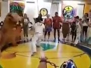 Dinosaur Fighting In A Dojo