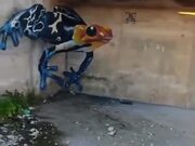 3D Graffiti Art Of A Giant Frog
